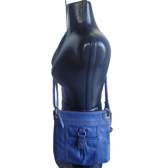 The Sak Kendra Blue Pebbled Leather Crossbody Bag - Picture 6 of 6